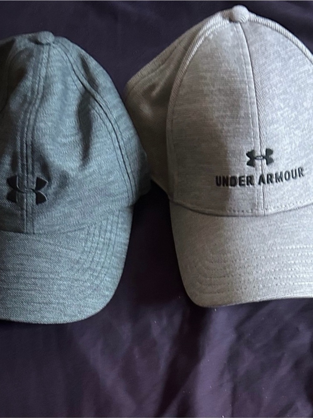 Under Armour Heather Gray Baseball Caps - Pair